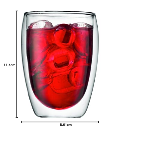 Bodum Double Wall Glass Set, 0.08 l, 0.35 l, 2 pcs, 4 Count (Pack of 1)