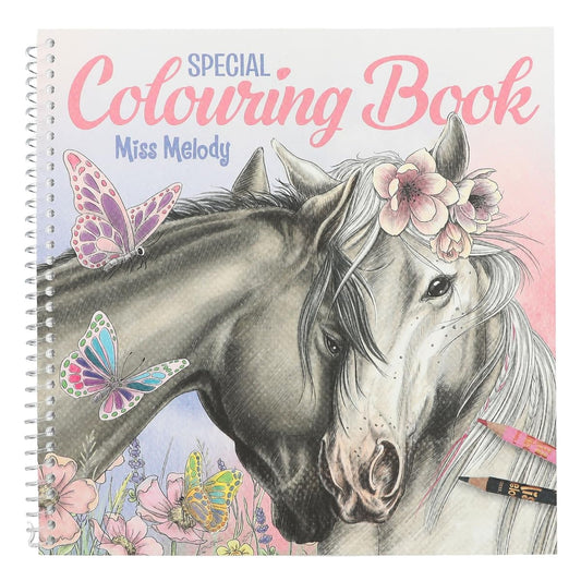 Depesche 12469 Miss Melody Special Colouring Book with 20 Dream Horses Designs for Colouring with Pencils or Freshwater Paint, Multi-Colour