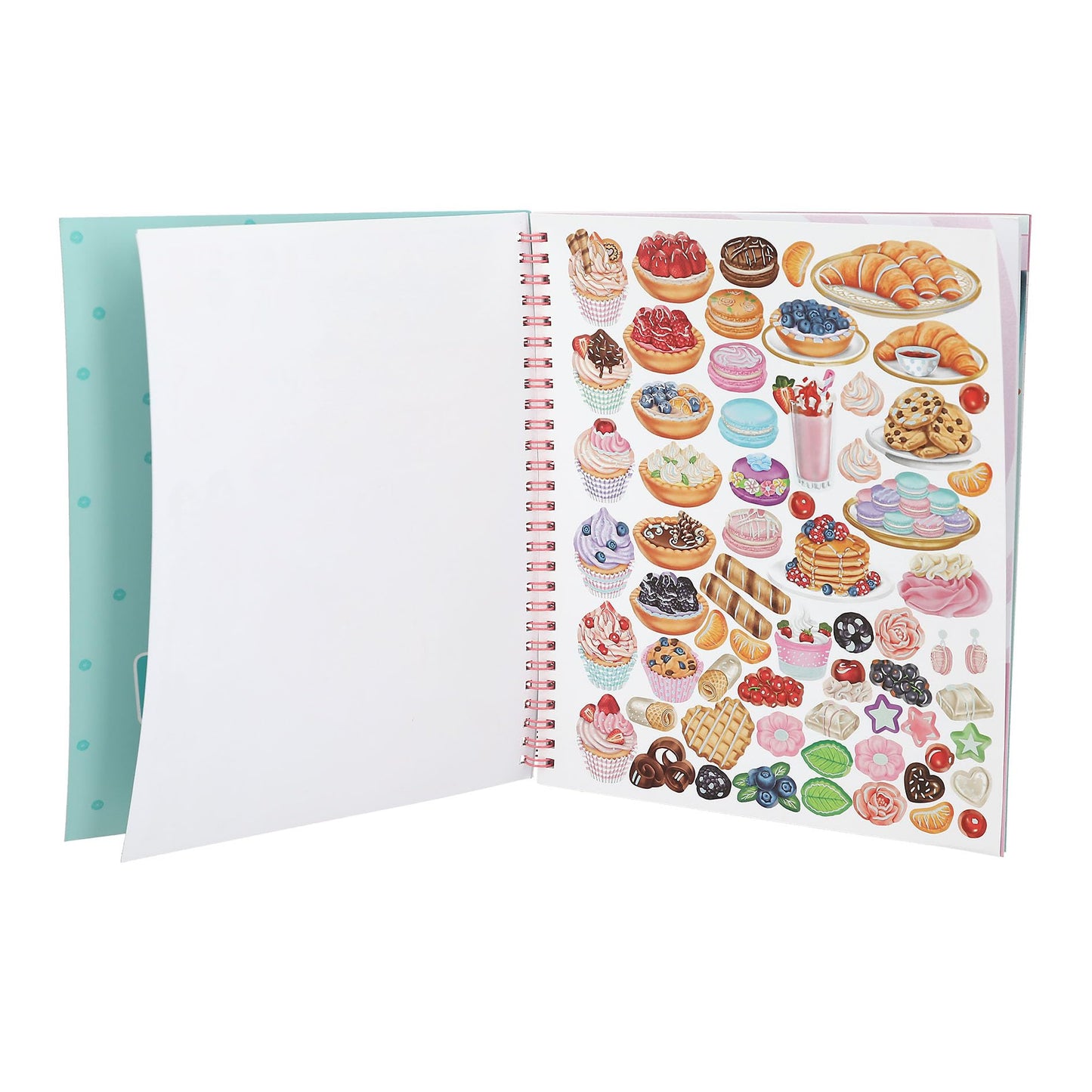 Depesche TOPModel Cake & Bake 13386 Colouring Book with Sequins, with 32 Pages for Designing Model and Baking Motifs, Includes 5 Sticker Sheets