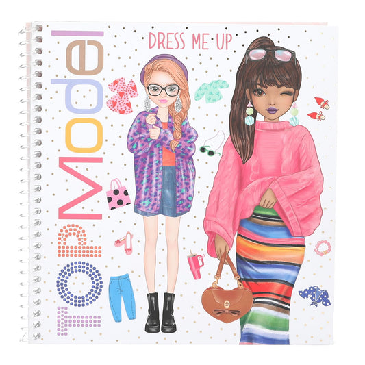 Depesche 13804 TOPModel Dress Me Up Sticker Book with 24 Pages of Pre-Printed Model Motifs to Design Yourself, Includes 11 Sticker Sheets