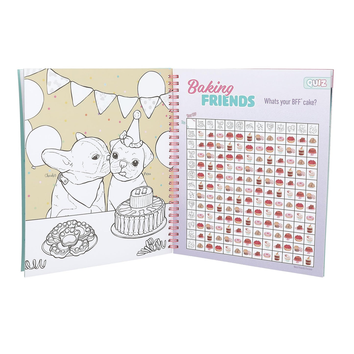 Depesche TOPModel Cake & Bake 13386 Colouring Book with Sequins, with 32 Pages for Designing Model and Baking Motifs, Includes 5 Sticker Sheets
