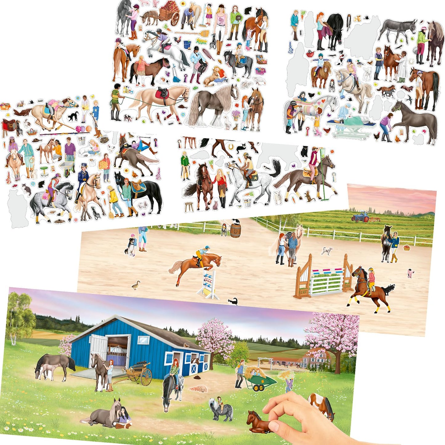 Depesche 13586 Create Your Happy Horses Sticker Book with 24 Background Pages for Creating Your Own Horse Worlds Includes 6 Sticker Sheets