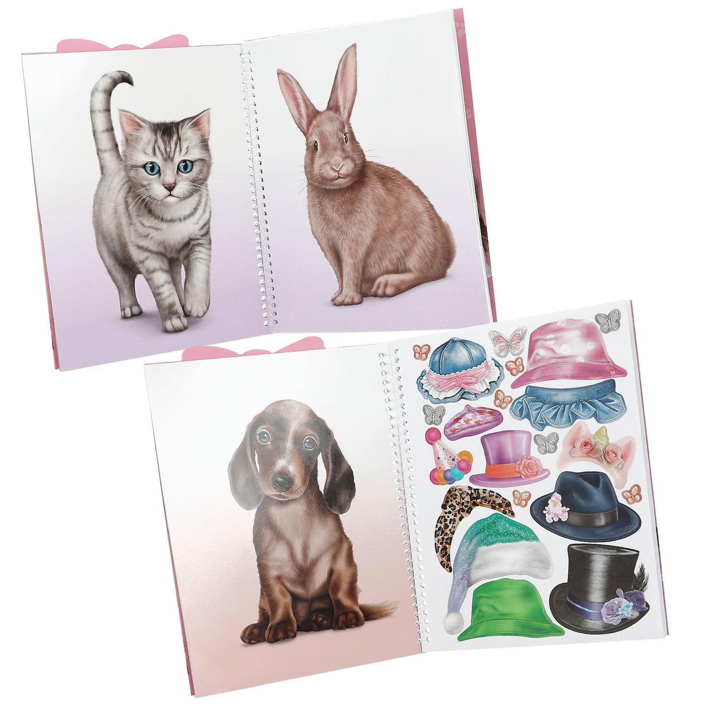 Depesche TOPModel 13736 Cute Animals Dress Me Up Sticker Book with 24 Pages Pet Motifs to Decorate with 7 Pages of Accessory Stickers