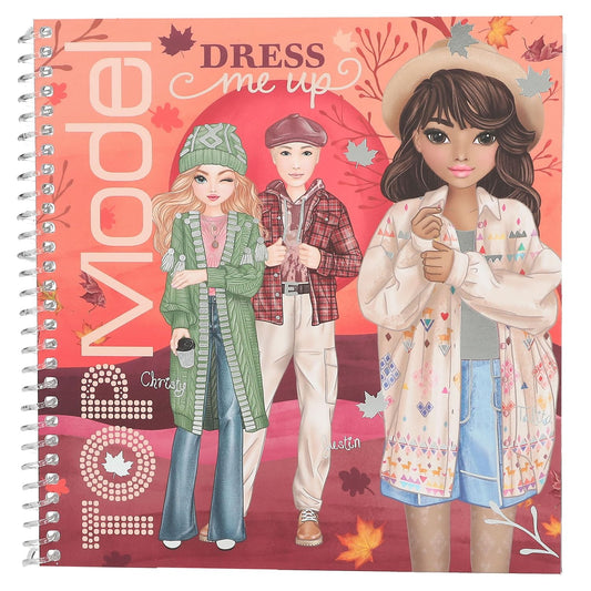 Depesche 13573 TOPModel Cosy-Book 24 Preprinted Pages to Create Outfits, Including 11 Sheets of Stickers, Paper, Multicolour, One Size