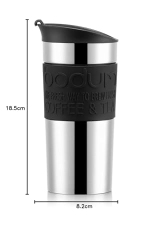 Bodum 11068-01 Vacuum Travel Mug, 0.35 L - Small, Black, S (Pack of 1)