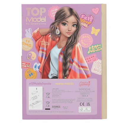 Depesche TOPModel Girl Power 13621 Diary with Number Code and Sound, Book in Pink, with Model Motif and 192 Lined Pages
