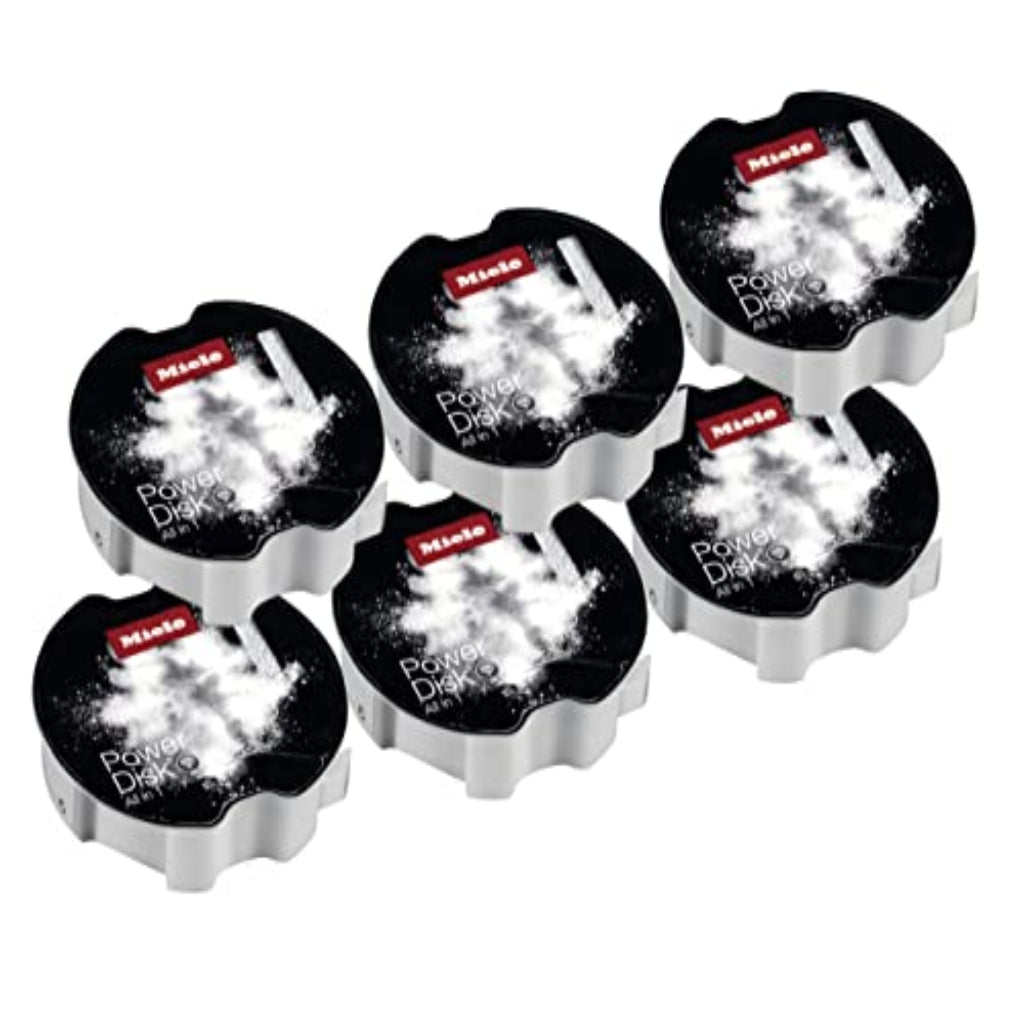 Miele Genuine Accessories - PowerDisk Set - Dishwasher Cleaner with AutoDos - Set of 6 (11841220), Powder