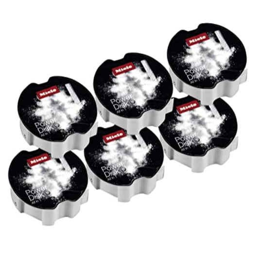 Miele Genuine Accessories - PowerDisk Set - Dishwasher Cleaner with AutoDos - Set of 6 (11841220), Powder