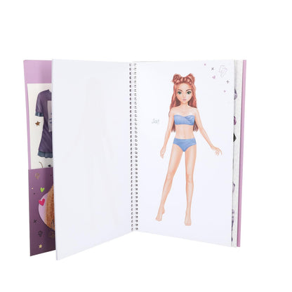 Depesche 13387 TOPModel Rebel Kitty-Dress Me Up Book with 20 Pages of Pre-Printed Templates to DIY Including 7 Sheets of Stickers, Multicolor, One Size