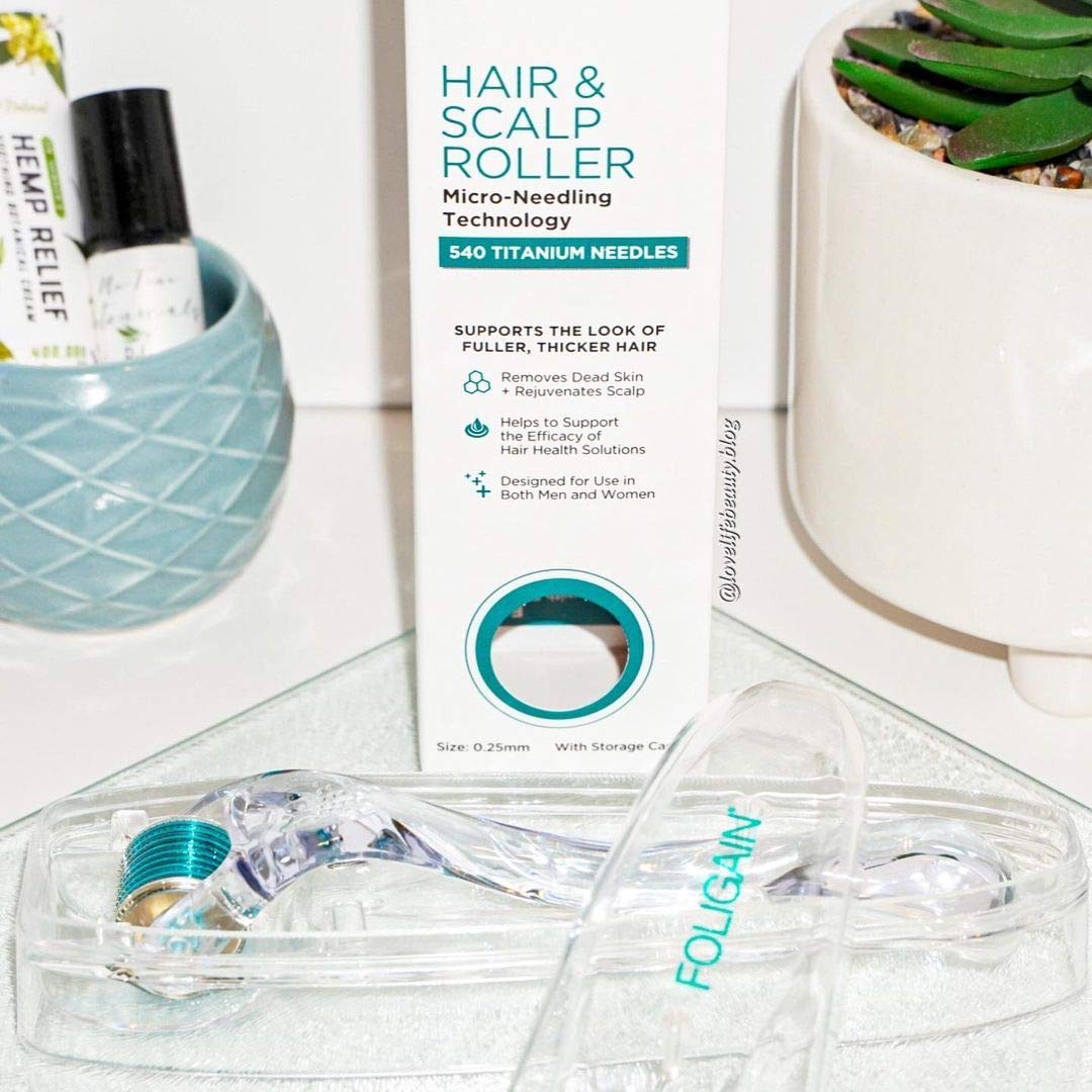 Foligain Hair & Scalp Roller for Thinning Hair, for Men & Women