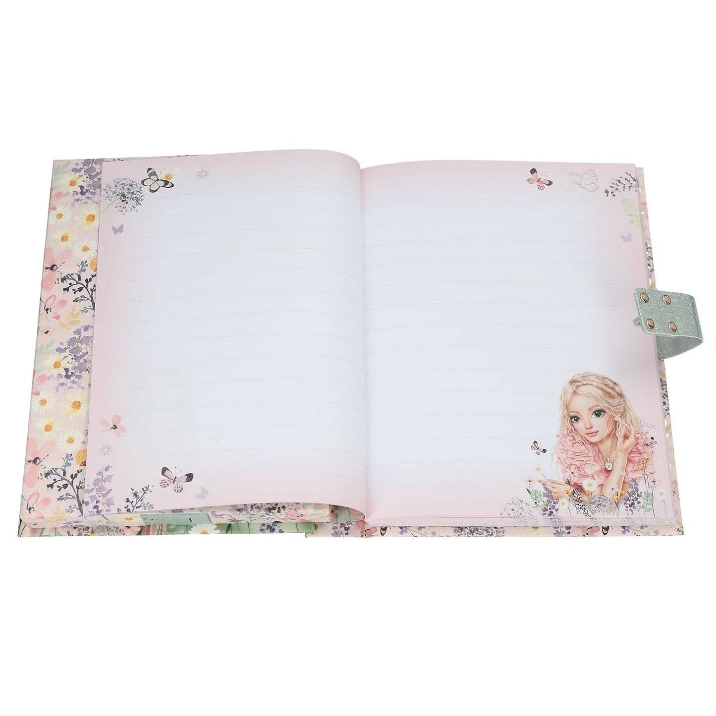 Depesche TOPModel Summer Feeling 13622 Diary with Number Code and Sound, Book in Pink, with Model Motif and 192 Lined Pages
