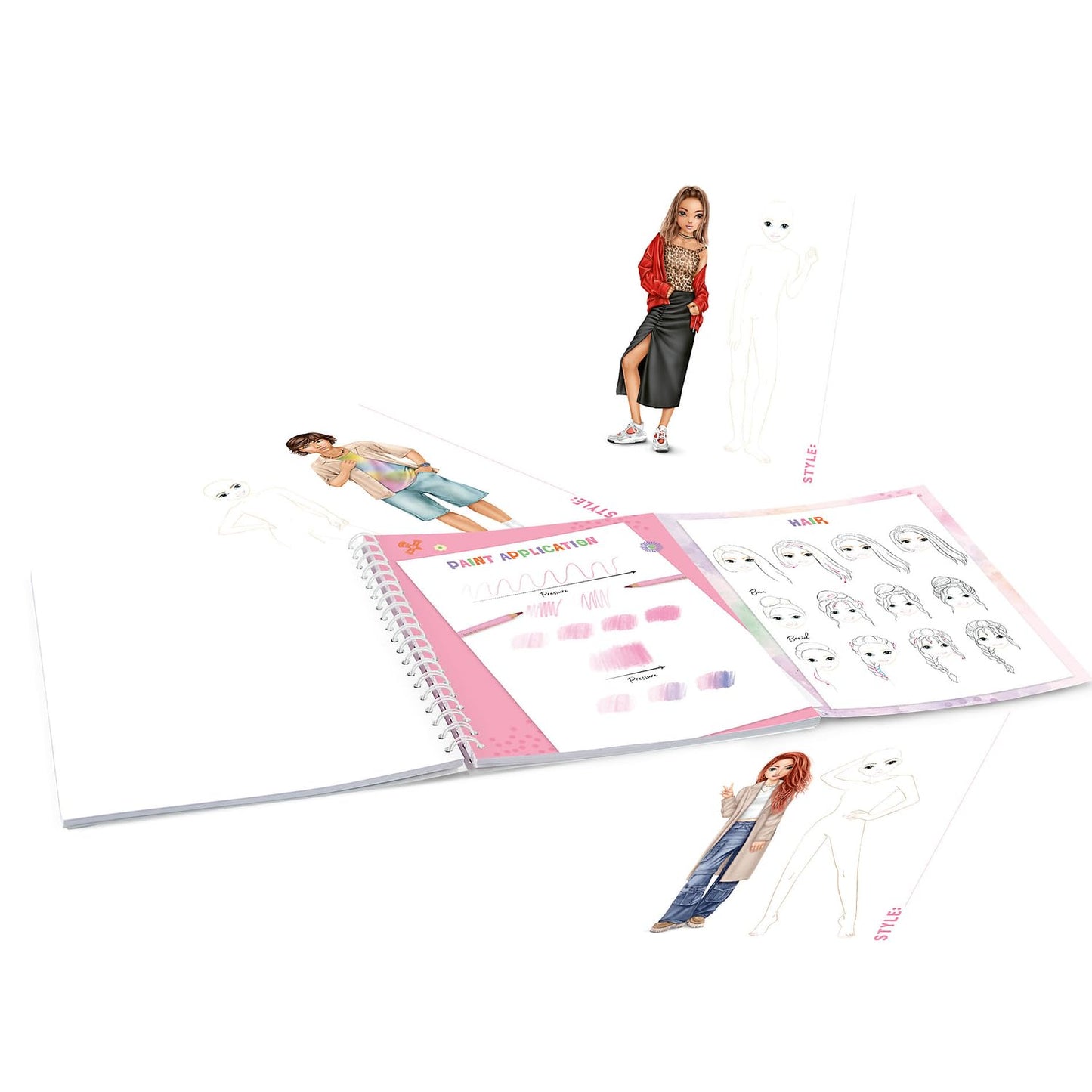 Depesche 13582 Create your TOPModel Colouring Book with 40 Pre-Printed Pages for Designing Outfits, Colouring Book for Designing and Decorating Beautiful Looks