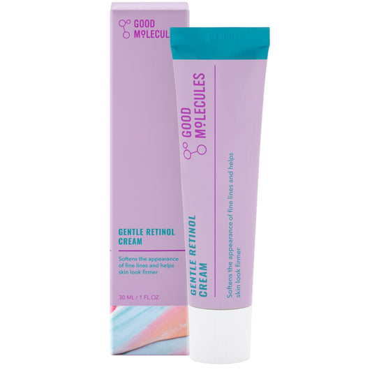 Good Molecules Gentle Retinol Cream 30ml/1oz - Night Cream With Retinol And Bakuchiol - Anti-Aging Skincare For Face Minimize Fine Lines, Wrinkles, Breakouts, Enlarged Pores, Hyperpigmentation