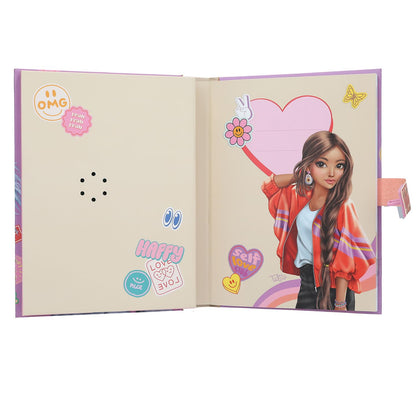 Depesche TOPModel Girl Power 13621 Diary with Number Code and Sound, Book in Pink, with Model Motif and 192 Lined Pages
