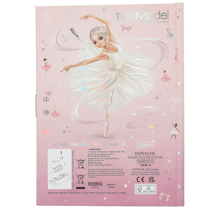 Depesche 13609 TOPModel Ballet Diary with Number Code and Sound, Book with 80 Lined and Colourful Illustrated Pages