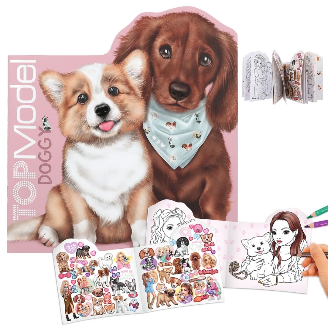 TOPModel Doggy Colouring Book Figural Kitty and Doggy