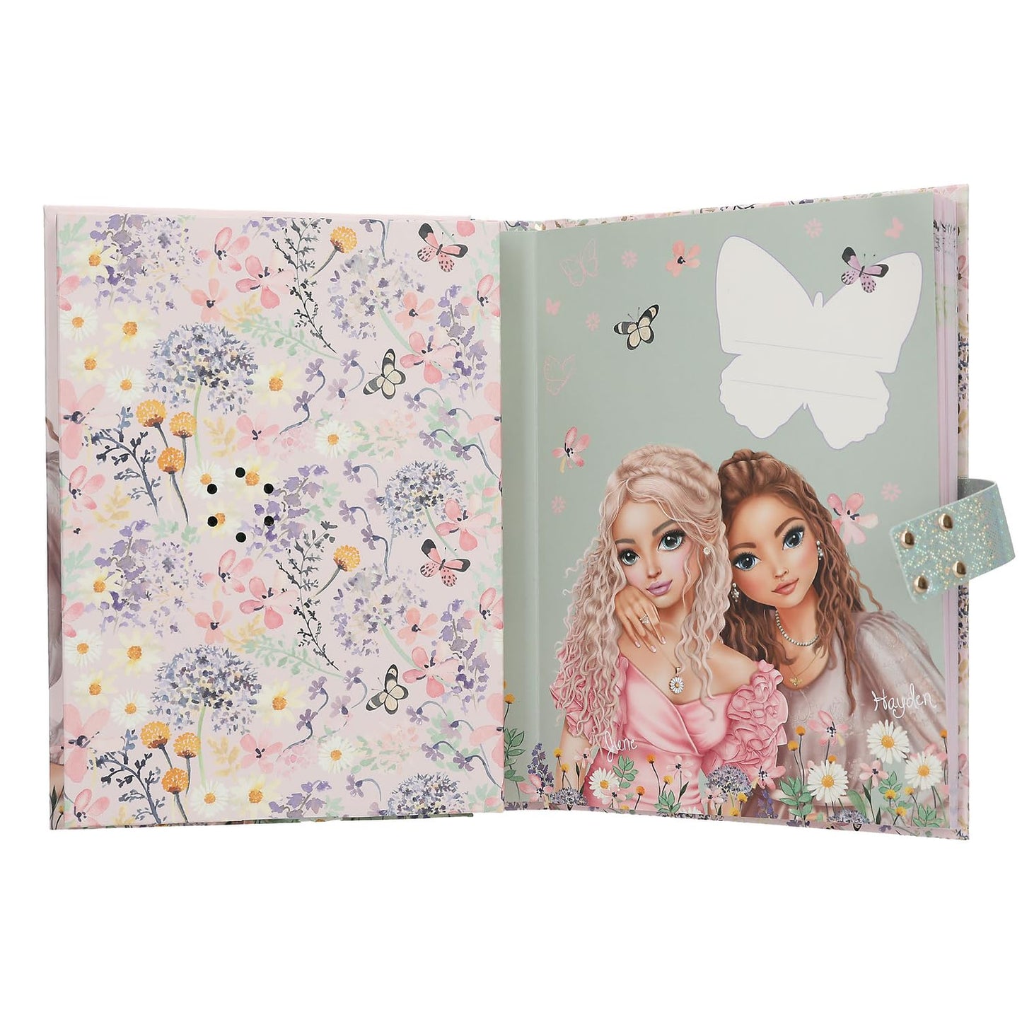 Depesche TOPModel Summer Feeling 13622 Diary with Number Code and Sound, Book in Pink, with Model Motif and 192 Lined Pages