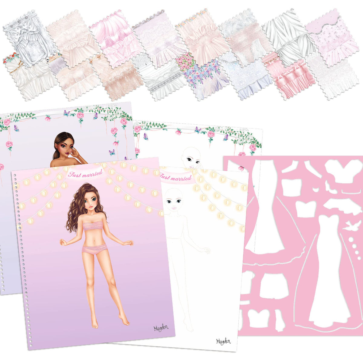 Depesche 12393 Create your TOPModel Wedding Special Sticker Book with 60 Pages to Create Beautiful Outfits, Includes Sticker Sheet, Stencil and Fabric Pattern Sheet
