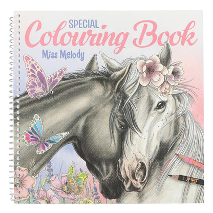 Depesche 12469 Miss Melody Special Colouring Book with 20 Dream Horses Designs for Colouring with Pencils or Freshwater Paint, Multi-Colour