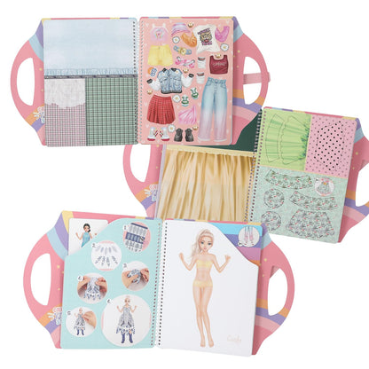 Depesche 13574 TOPModel - Dress Me Up Sticker Book with 20 Pages of Pre-Printed Ballerina Designs for DIY Craft Paper and 5 Sheets of Stickers Included