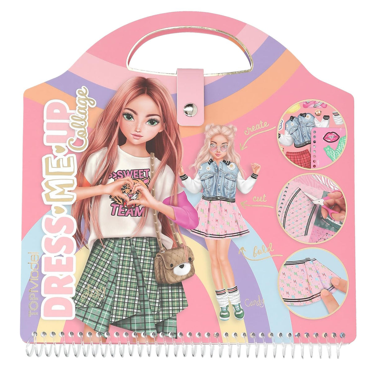 Depesche 13574 TOPModel - Dress Me Up Sticker Book with 20 Pages of Pre-Printed Ballerina Designs for DIY Craft Paper and 5 Sheets of Stickers Included