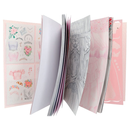 Depesche 12393 Create your TOPModel Wedding Special Sticker Book with 60 Pages to Create Beautiful Outfits, Includes Sticker Sheet, Stencil and Fabric Pattern Sheet
