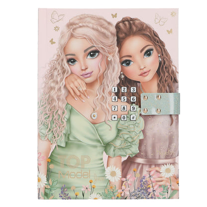 Depesche TOPModel Summer Feeling 13622 Diary with Number Code and Sound, Book in Pink, with Model Motif and 192 Lined Pages