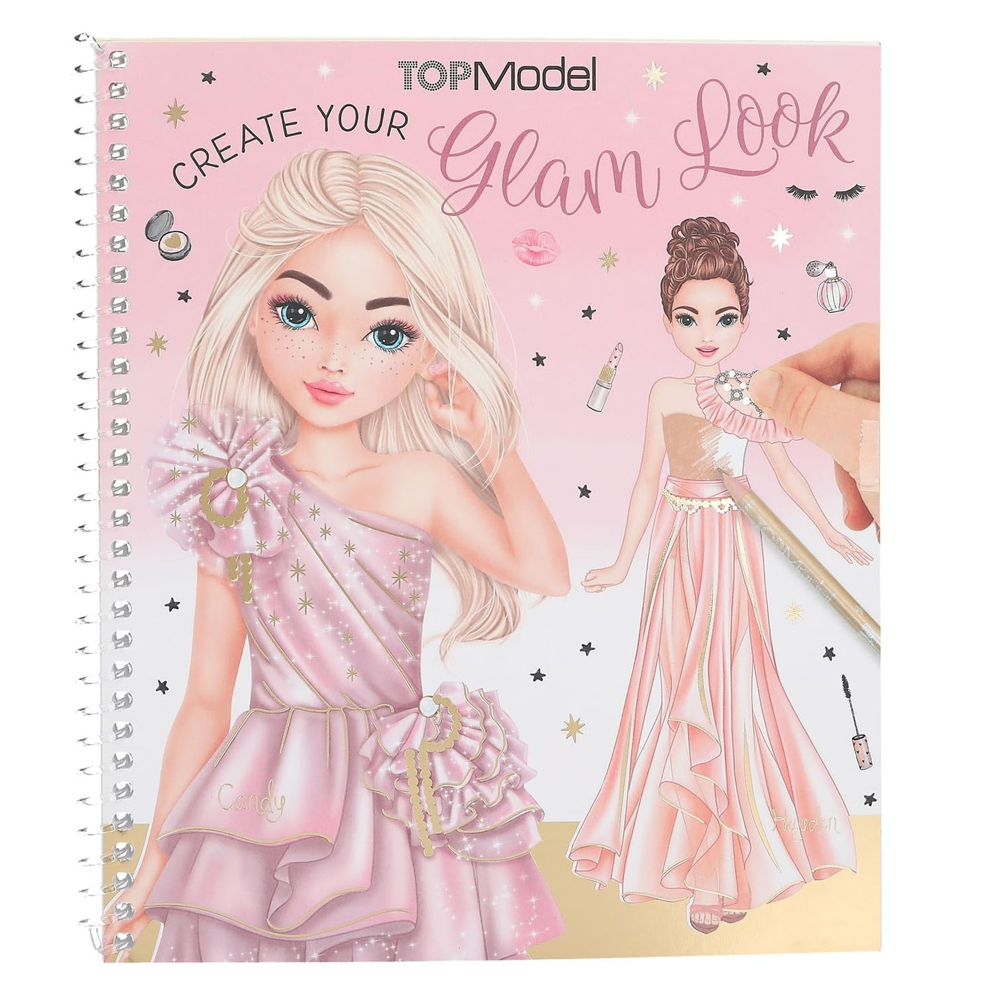 Depesche 13583 TOPModel Create Your Glam Look Colouring Book Set with 36 Pages for Designing Outfits, Includes 6 Sticker Sheets