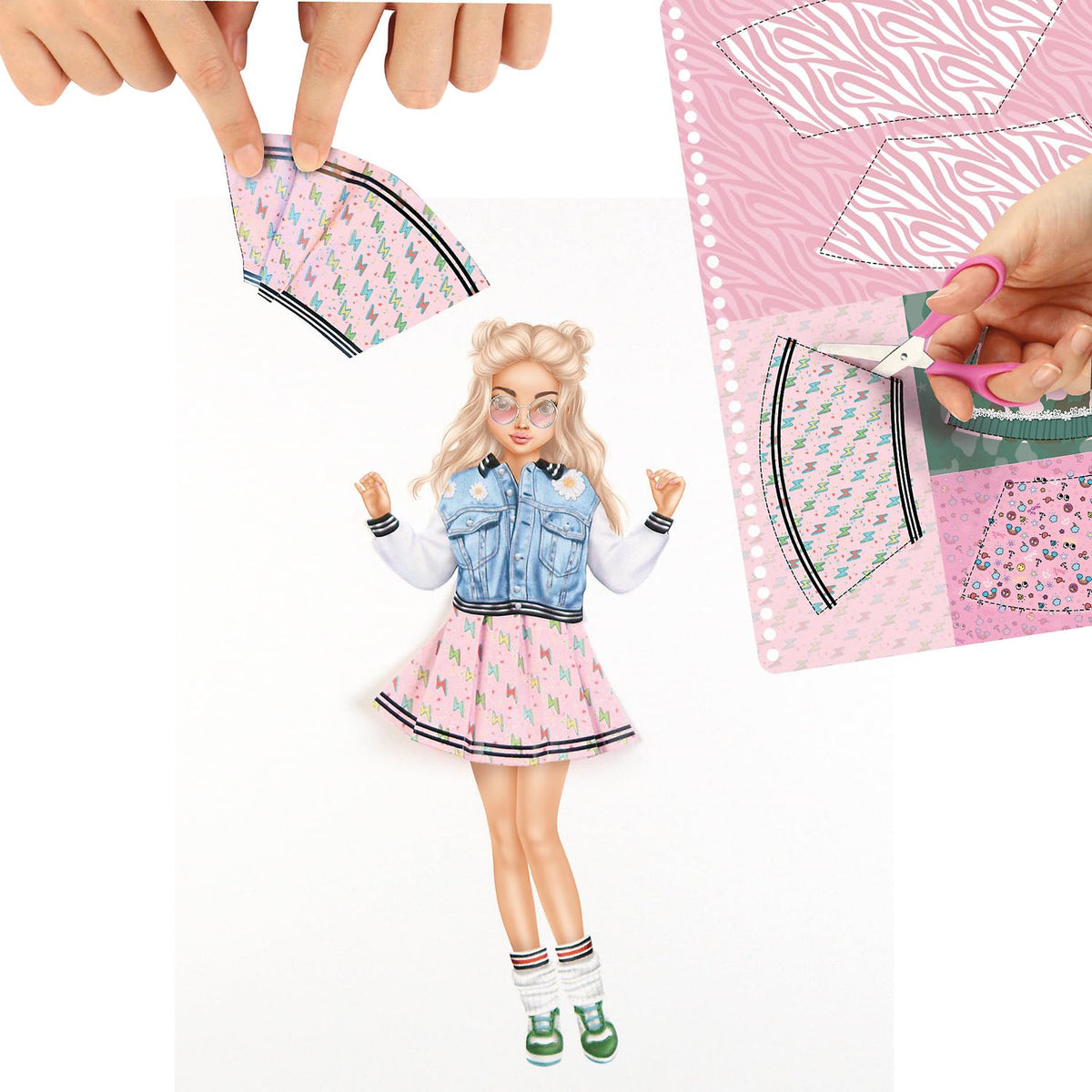 Depesche 13574 TOPModel - Dress Me Up Sticker Book with 20 Pages of Pre-Printed Ballerina Designs for DIY Craft Paper and 5 Sheets of Stickers Included