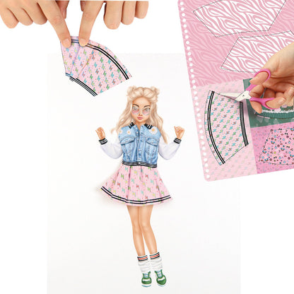 Depesche 13574 TOPModel - Dress Me Up Sticker Book with 20 Pages of Pre-Printed Ballerina Designs for DIY Craft Paper and 5 Sheets of Stickers Included
