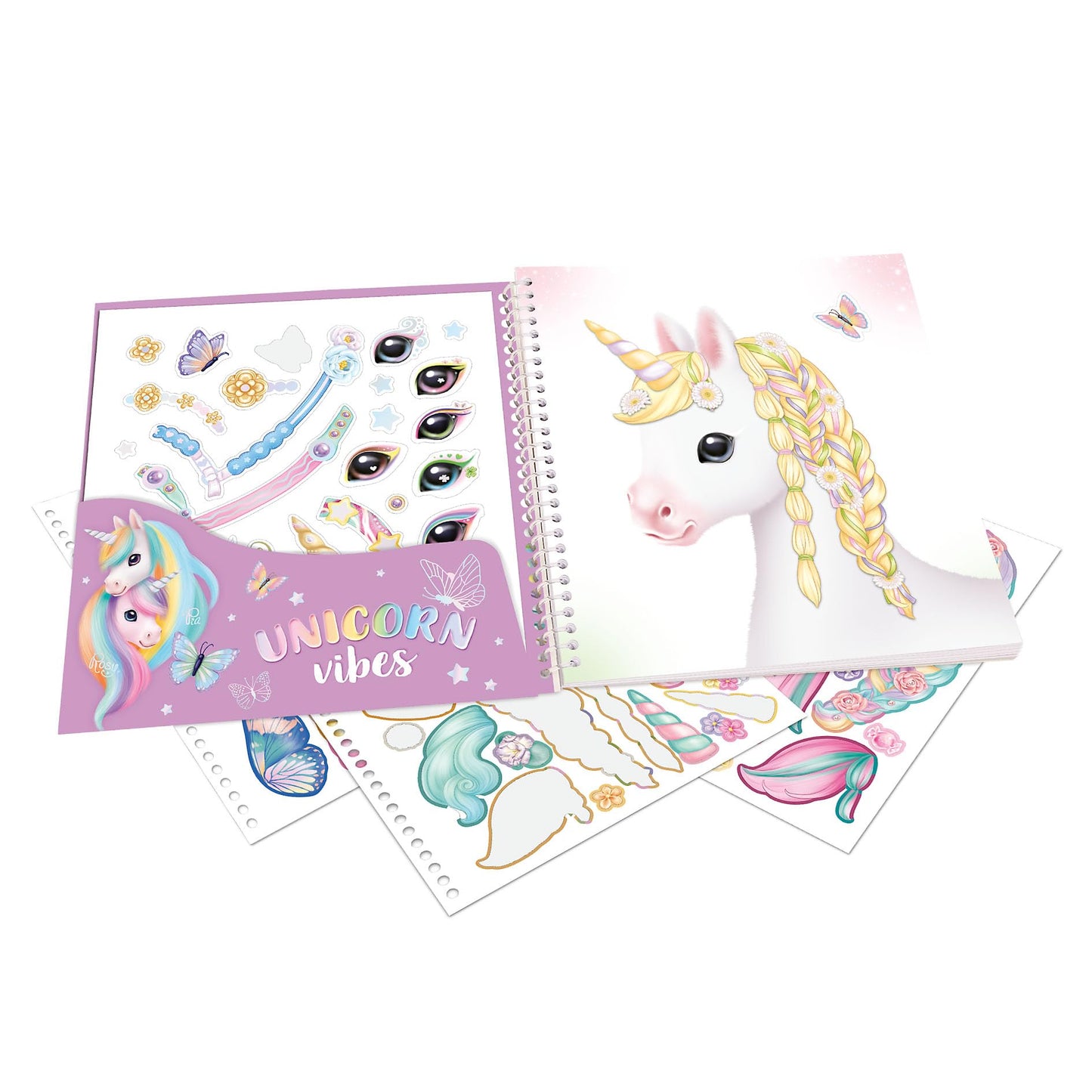 Depesche 13750 Ylvi Create Your Special Unicorn - Dress Me Up Sticker Book with 24 Pages of Unicorn Designs to Decorate with 11 Pages of Stickers Accessories