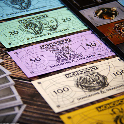 Winning Moves Dungeons and Dragons Monopoly Board Game, Play with monsters such as Beholder, Storm Giant and Demogorgon, Advance to Death Knight, Red Dragon and Lich, 2-6 player game for ages 12 plus