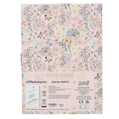Depesche TOPModel Summer Feeling 13622 Diary with Number Code and Sound, Book in Pink, with Model Motif and 192 Lined Pages