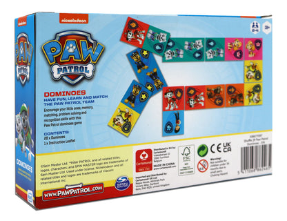 Shuffle Paw Patrol Number Learning Game | 28 Fun Dominoes | Make a Match with the Paw Patrol Team | Great Gift For Kids Aged 3+,Blue