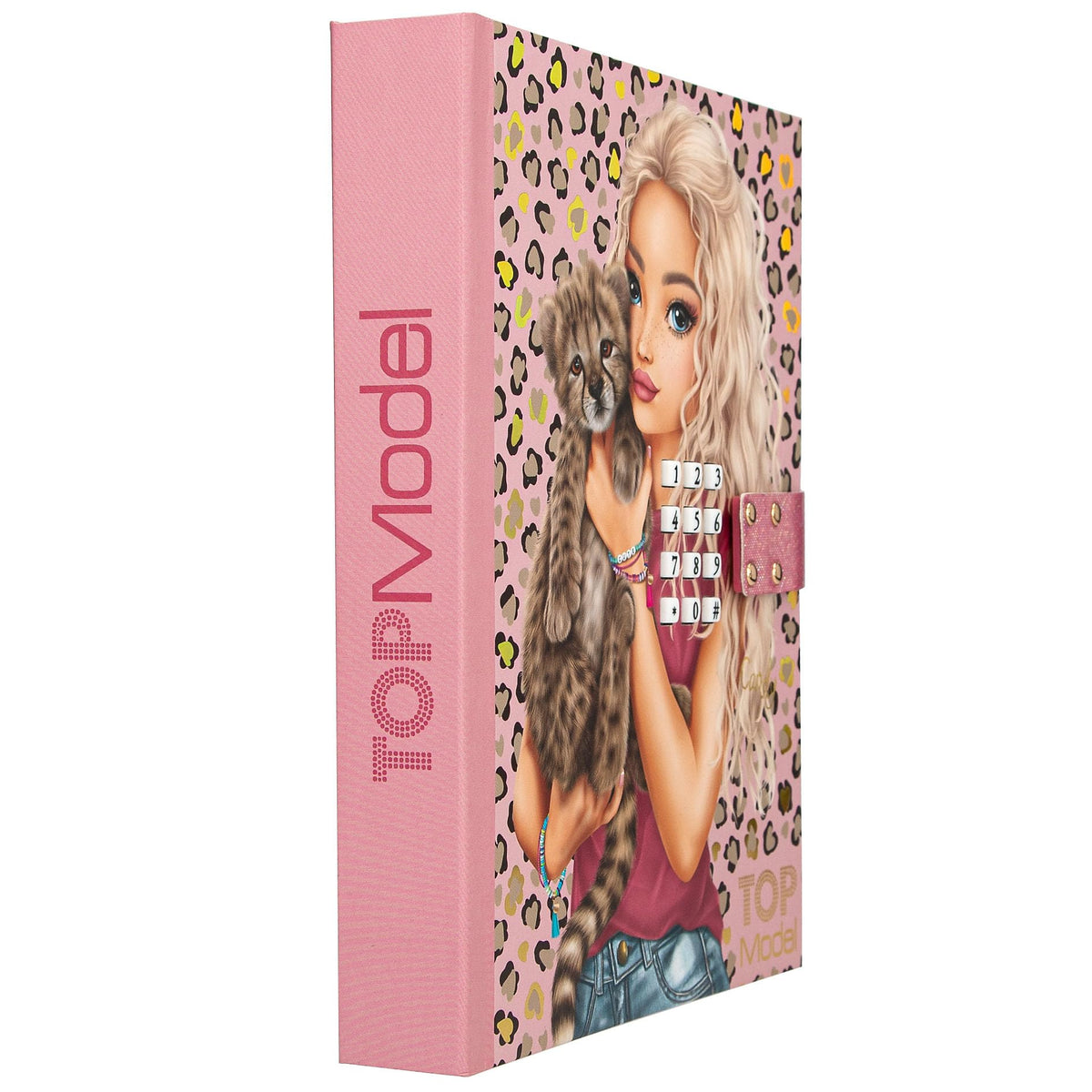 Depesche 13941 TOPModel Leoheart - Secret Code Diary with Sound in Pink, with Model Design, Leo Pattern and Gold, including 80 finely lined and colorfully illustrated pages