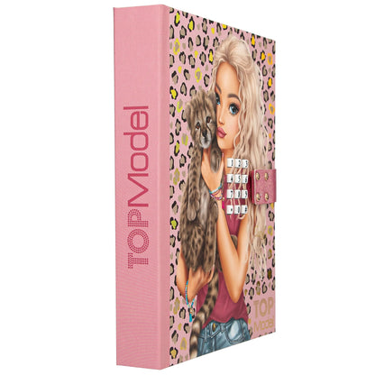 Depesche 13941 TOPModel Leoheart - Secret Code Diary with Sound in Pink, with Model Design, Leo Pattern and Gold, including 80 finely lined and colorfully illustrated pages