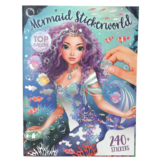 Depesche 13395 TOPModel Mermaid - Metallic Sticker Book with 26 Detailed Pages with Underwater Background and 4 Pages of Accessory Stickers