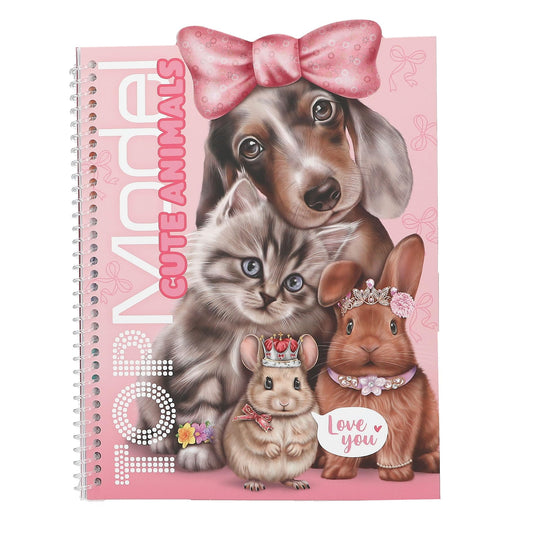 Depesche TOPModel 13736 Cute Animals Dress Me Up Sticker Book with 24 Pages Pet Motifs to Decorate with 7 Pages of Accessory Stickers