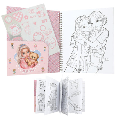 Depesche TOPModel Team Teddy 13210 Colouring Book with 40 Pages for Designing Model and Teddy Motifs, Includes 1 Sticker Sheet