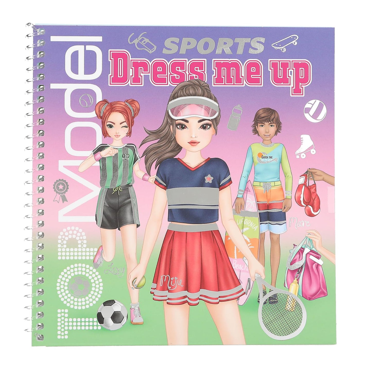 Depesche 13808 TOPModel Dress Me Up Sticker Book Sports with 24 Pages Sporty Model Motifs to Design Yourself Includes 11 Sticker Sheets