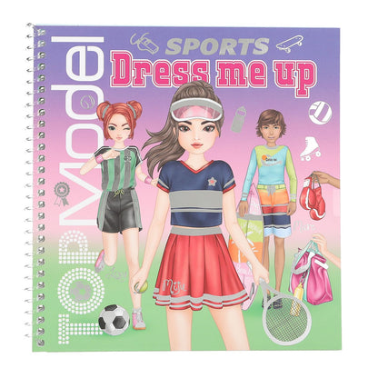 Depesche 13808 TOPModel Dress Me Up Sticker Book Sports with 24 Pages Sporty Model Motifs to Design Yourself Includes 11 Sticker Sheets