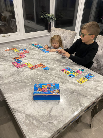 Shuffle Paw Patrol Number Learning Game | 28 Fun Dominoes | Make a Match with the Paw Patrol Team | Great Gift For Kids Aged 3+,Blue